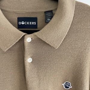 Malbon golf x dockers tan sweater polo